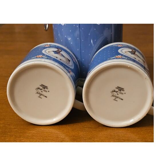 Vintage George Good By Fabrizio Canister & 2 Cups With Goose 1985 Japan (gg294) - Picture 3 of 6